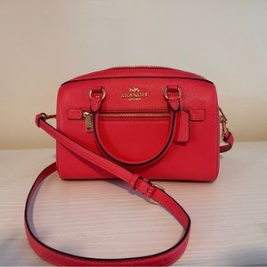 Coach Rowan Leather Satchel Pink Lemonade